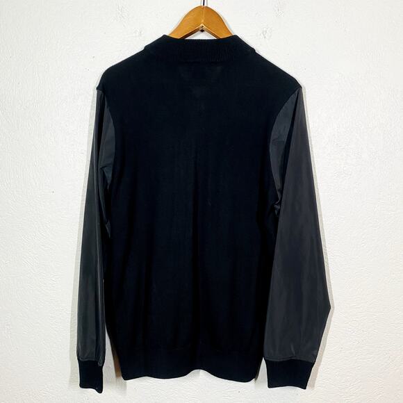 Michael Kors Wool Blend Windbreaker Sleeve Jacket Black Casual Mock Neck Slim M - Picture 3 of 6